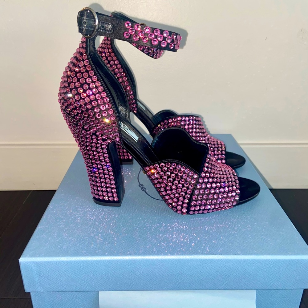 Prada Crystal Embellished Heels